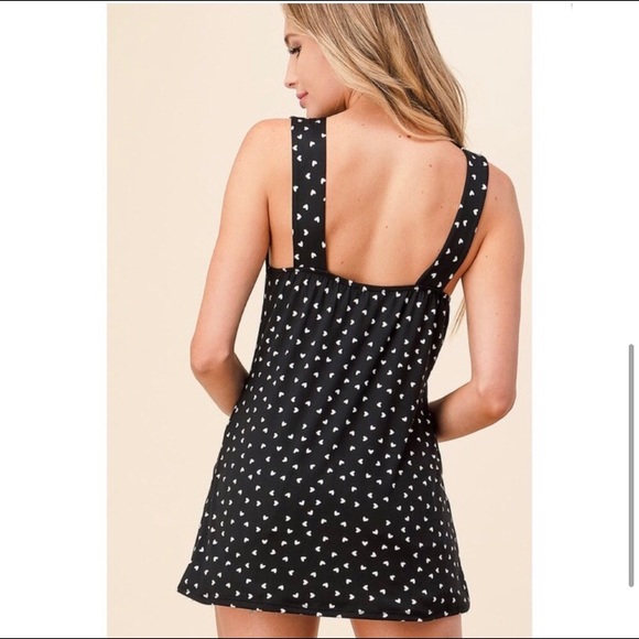 LAST ONE: Black and white hearts ultra butter soft lace tank tunic - Picture 4 of 4